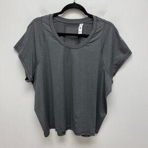 All In Motion Womens Charcoal Heather Moisture Wicking Run Short Sleeve Top XXL